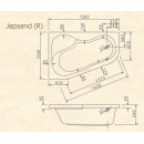 Eckwanne Japsand R 150x100x44cm