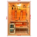 TWINCOMBI Sauna+Infrarot 2 Personen; 130x120x200 cm
