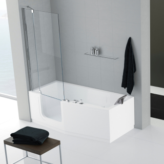 Novellini Iris Standard mit Gestell + Wannenrandarmatur + Iris Comby / Comby 2