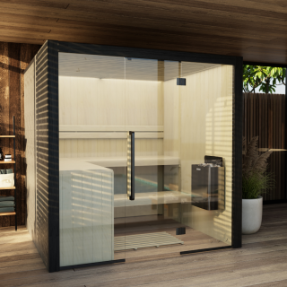 Hekla Indoor Sauna Traditional Nero 210X - 5 Personen (210 x 200 x 210cm) inkl. Heizgerät