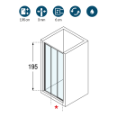 Novellini Star 2.0 3P - 3-teilige Schiebetür Weiß 96 - 102 cm