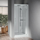 BADSANITAER Coral - Dampfdusche Nische Silber 90x90 cm