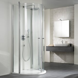 HSK Exklusiv 2.0 Runddusche pendelbar, 4-teilig (Radius 500) 90 cm Silber Matt (Alu)