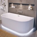 RIHO Badewanne Desire B2W - Wandmontage (180x84x60cm) Weiß matt Ohne LED-System Mit Wasserfall-Funktion
