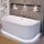 RIHO Badewanne Desire B2W - Wandmontage (180x84x60cm) Weiß matt Ohne LED-System Mit Wasserfall-Funktion