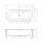 RIHO Badewanne Desire B2W - Wandmontage (180x84x60cm) Weiß matt Ohne LED-System Mit Wasserfall-Funktion