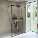 RIHO Lucid 400 - Walk-In-Dusche (schwarz matt)