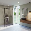 RIHO Lucid 400 - Walk-In-Dusche (schwarz matt)