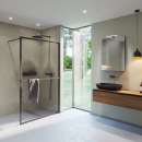 RIHO Lucid 400 - Walk-In-Dusche (schwarz matt)