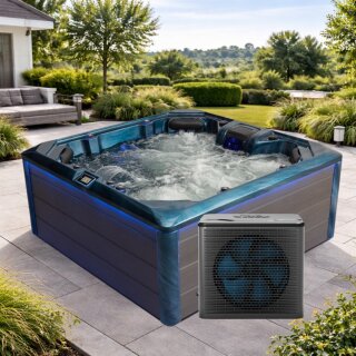 EAGO AWT IN-702 mit Wärmepumpe Ocean Wave 212x212cm grau