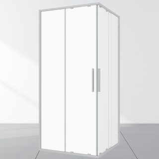 BADSANITAER KARLA - Eck-Duschkabine (halb) chrom