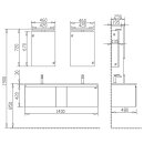 StoneArt Set Milano ME-1400-1 Eiche dunkel 140x45