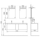 StoneArt Set Milano ME-1400 Eiche hell 140x45