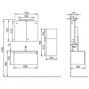 StoneArt Set Milano ME-0800-1 Eiche dunkel 80x45