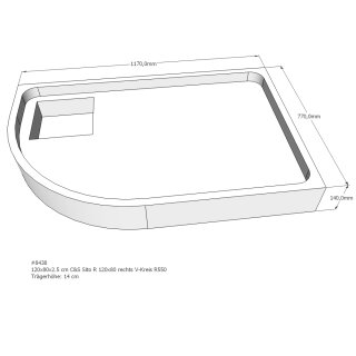 Schröder Duschwannenträger für Sito R 120x80 rechts