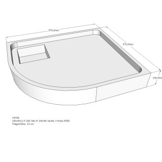 Schröder Duschwannenträger für Sito R 100x90 rechts