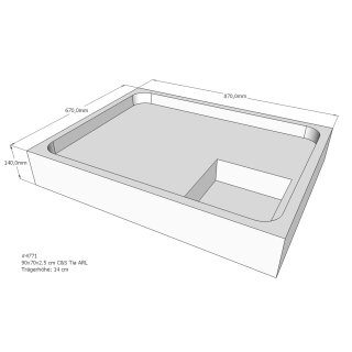 Schröder Duschwannenträger für Tia E 90x70