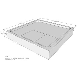 Schröder Duschwannenträger für Flat E 80x80