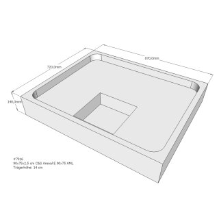 Schröder Duschwannenträger für Arenal E 90x75