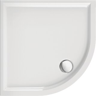 Schröder Viertelkreisduschwanne Landos R 80x80x4,5 cm weiß