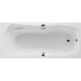 Schröder Rechteckwanne Tulu 180x80x45 cm weiß mit Griffe Chrom