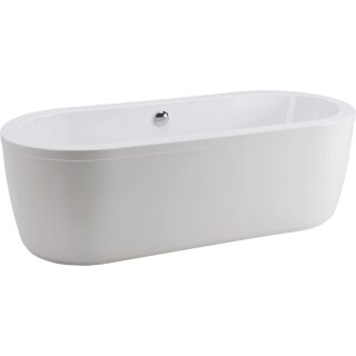 Schröder Ovalwanne Rhein 180x80x44/57,5 cm weiß mit 1-teiliger Schürze