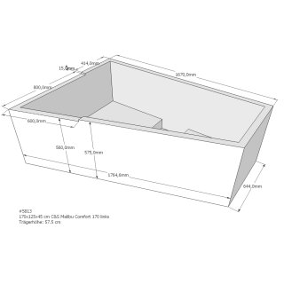 Schröder Badewannenträger für Malibu Comfort 170x125 links