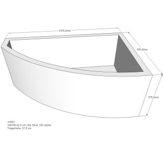Schröder Badewannenträger für Silver 150 rechts