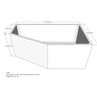 Schröder Badewannenträger für Lupor 160x90 rechts