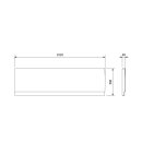 DEEP PLAIN Frontschürze links, 150x36cm, weiss