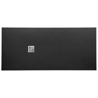 MITIA Gussmarmor-Duschwanne, Rechteck 140x90x3 cm, schwarz