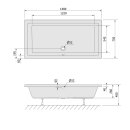 DEEP Rechteck-Duschwanne 150x75x26cm, tief, weiss