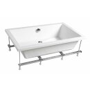 DEEP Rechteck-Duschwanne 110x75x26cm, tief, weiss mit Rahmengestell