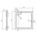 TECMI Gussmarmor - Duschwanne, Quadrat 90x90x3 cm