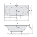 VIVA B SLIM Rechteckwanne 185x80x47cm, weiss