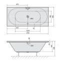 VIVA B SLIM Rechteckwanne 175x80x47cm, weiss