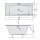KVADRA Badewanne mit Rahmengestell 180x80x47cm, weiss