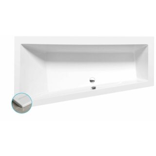 ANDRA L SLIM asymmetrische Badewanne 180x90x45cm, weiss