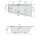 ANDRA R SLIM asymmetrische Badewanne 180x90x45cm, weiss
