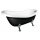 RETRO Freistehende Badewanne 158x73x72cm, Füsse Chrom, schwarz/weiss