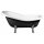 RETRO Freistehende Badewanne 158x73x72cm, Füsse Chrom, schwarz/weiss