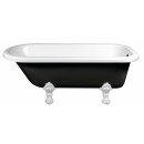 FOXTROT Freistehende Badewanne 170x75x64cm, Füsse weiss, schwarz/weiss