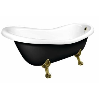 RETRO Freistehende Badewanne 175x76x84cm, Füsse bronze, schwarz/weiss