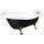 RETRO Freistehende Badewanne 158x73x72cm, Füsse bronze, schwarz/weiss