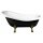 RETRO Freistehende Badewanne 158x73x72cm, Füsse bronze, schwarz/weiss