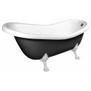 RETRO Freistehende Badewanne schwarz/weiss, 158x73x72cm,...