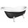 RETRO Freistehende Badewanne schwarz/weiss, 158x73x72cm, Füsse weiss