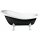 RETRO Freistehende Badewanne schwarz/weiss, 158x73x72cm, Füsse weiss