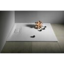 ACORA Mineralguss-Duschwanne, 120x80x3,5cm Rechteck, weiss, Steindekor