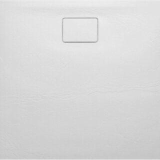 ACORA Mineralguss-Duschwanne,Quadrat 90x90x3,5cm, weiss Steindekor